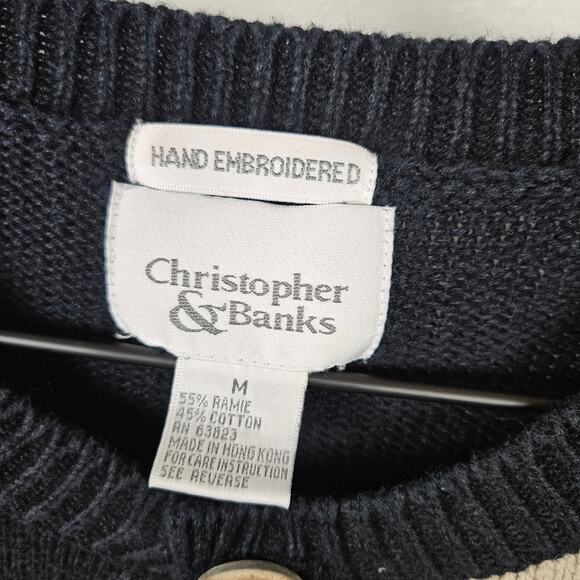 Vintage Giraffe Knit Cardigan Sweater M Black Brown Tan Christopher & Banks - Picture 7 of 9